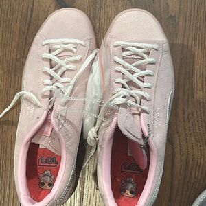 Puma LOL  Pink Suede Sneakers with White Laces